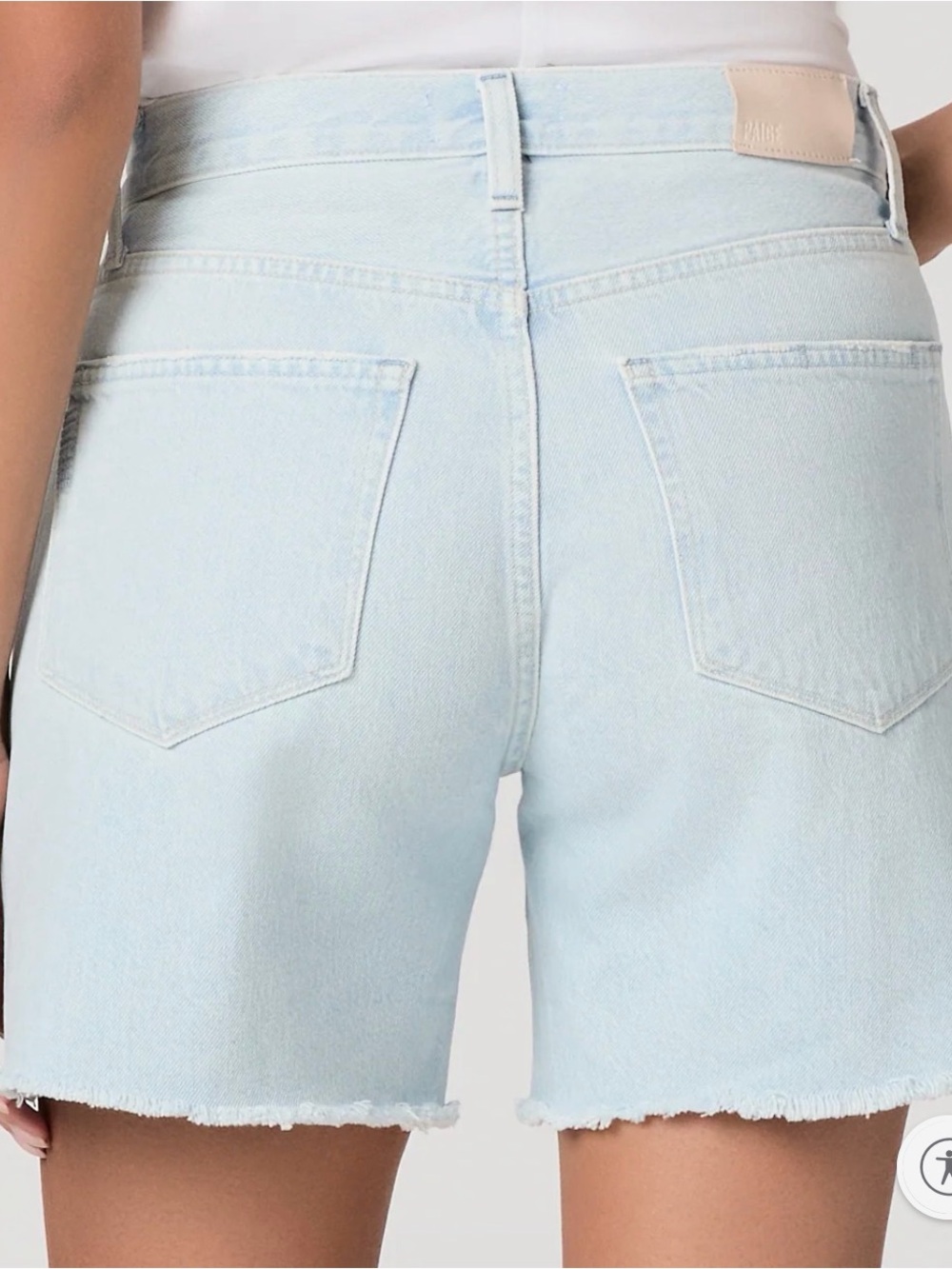 PAIGE Archie Light Wash Denim Jean Shorts - Picture 3 of 6